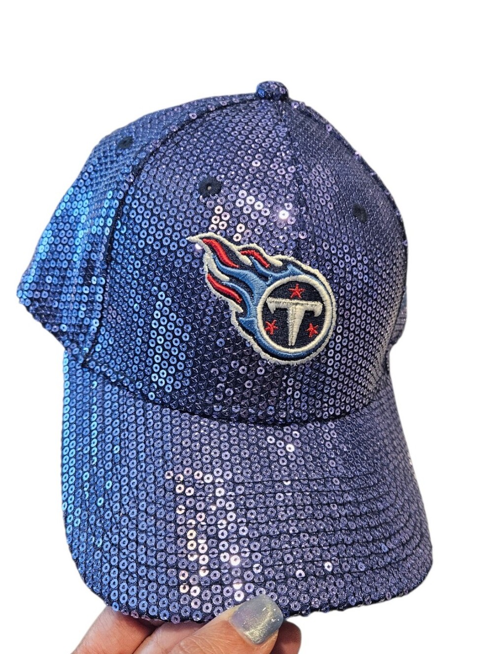 New Era Tennessee Titans Sequin Baseball Cap - Blue OTC 9Forty NEW Womens